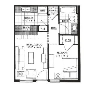 360 degree tour preview of 1 Bed / 1 Bath (Small)